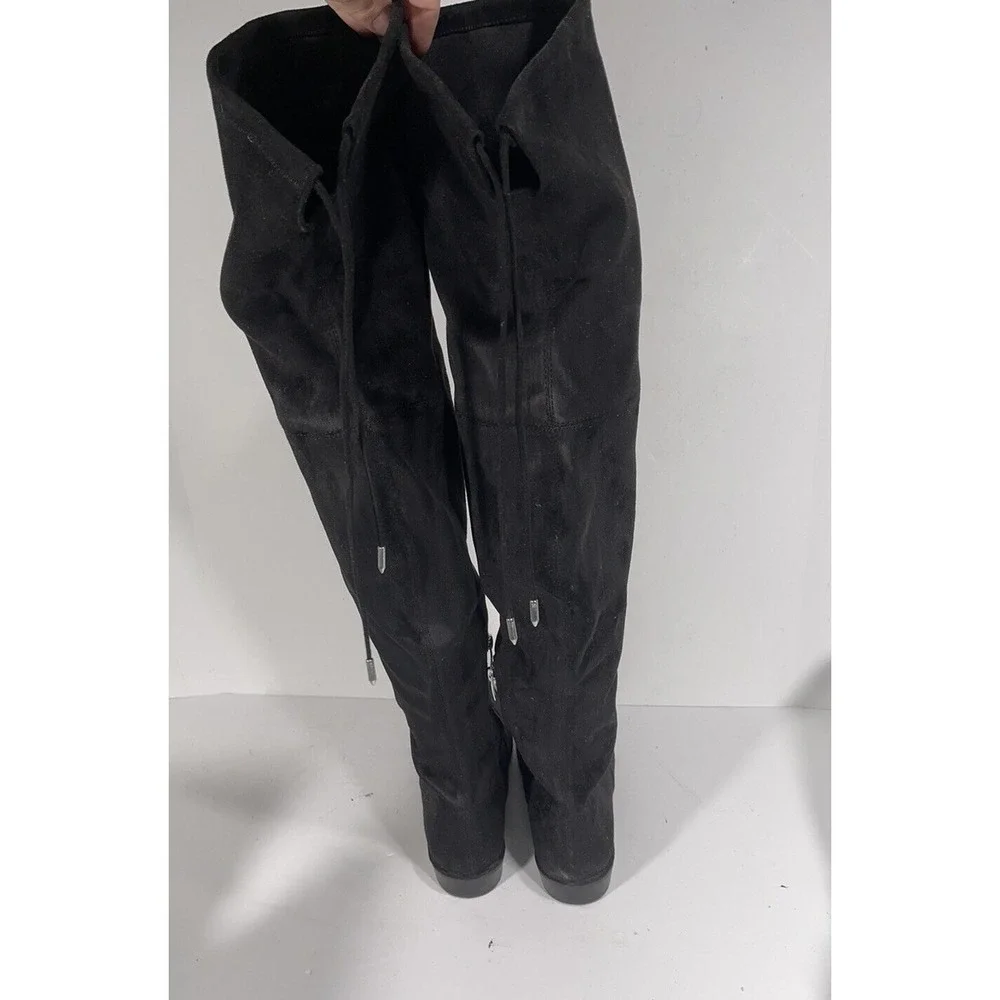 Marc Fisher Womens Black Tall Knee High Boots Shoes 8 Medium (M) Qmhumor2 Suede‎